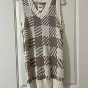 Plaid V-Neck Sweater Vest